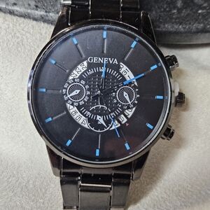 Men's Black Geneva Watch